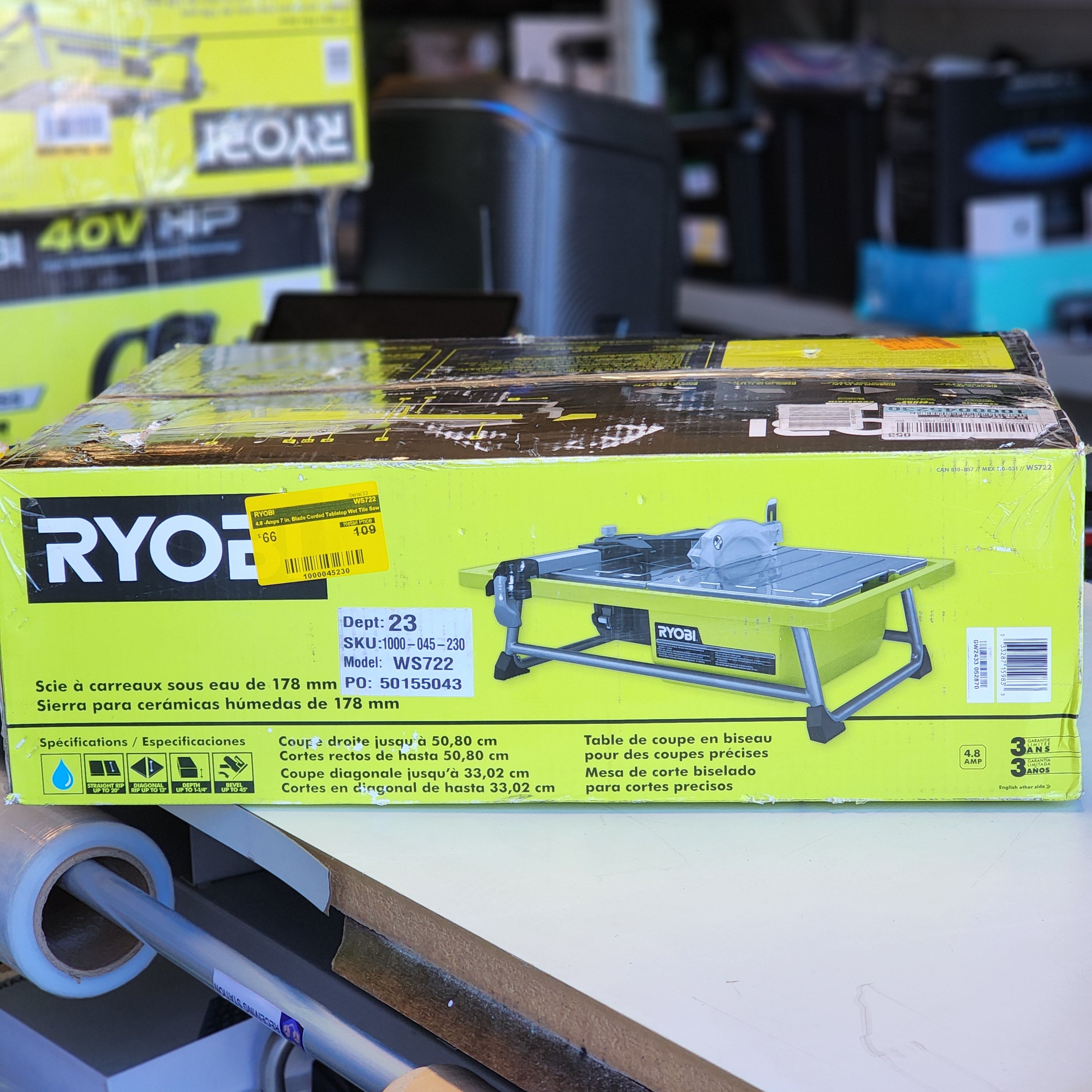 4.8 -Amps 7 in. Blade Corded Tabletop Wet Tile Saw (WS722) 4.8 -Amps 7 in. Blade Corded Tabletop Wet Tile Saw (WS722)